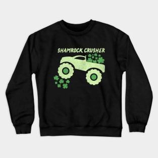 Shamrock Crusher St Patrick's Day Monster Truck Lover Crewneck Sweatshirt